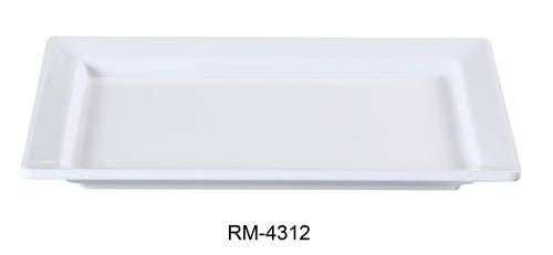 Yanco RM - 4312 Rome Deep Display Plate, 12" Length, 8.5" Width, Melamine, White Color, Pack of 12