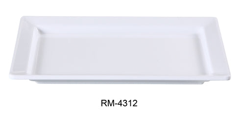 Yanco RM-4312 Rome Deep Display Plate, 12" Length, 8.5" Width, Melamine, White Color, Pack of 12