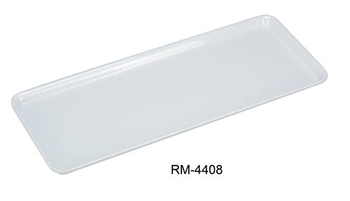 Yanco RM - 4408 Rome Rectangular Plate, 15.5" Length, 6" Width, Melamine, White Color, Pack of 24