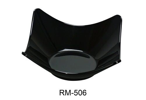 Yanco RM - 506BK Rome Salad Bowl, 12 oz Capacity, 6.25" Length, 6.25" Width, Melamine, Black Color, Pack of 48