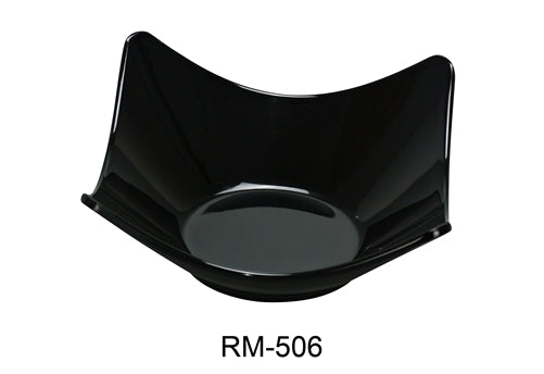 Yanco RM-506BK Rome Salad Bowl, 12 oz Capacity, 6.25" Length, 6.25" Width, Melamine, Black Color, Pack of 48