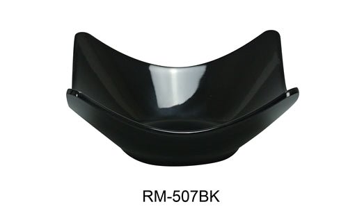 Yanco RM - 507BK Rome Salad Bowl, 16 oz Capacity, 7.25" Length, 7.25" Width, Melamine, Black Color, Pack of 48