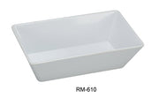 Yanco RM - 610 Rome Rectangular Deep Plate, 9.75" Length, 5.875" Width, 2.5" Height, Melamine, White Color, Pack of 24