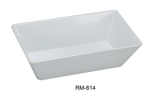 Yanco RM-614 Rome Rectangular Deep Plate, 13.75" Length, 10" Width, 2.5" Height, Melamine, White Color, Pack of 12