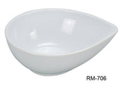 Yanco RM - 706 Rome Water Drop Shape Dish, 10 oz. 5.75" Length, 4.5" Width, 2" Height, Melamine, White Color, Pack of 48