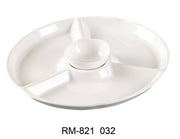 Yanco RM - 821 Rome 4 - Compartment Plate, Round, 12.25" Diameter, 1" Height, Melamine, White Color, Pack of 12