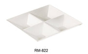 Yanco RM - 822 Rome 4 - Compartment Plate, Square, 11.5" Length, 11.5" Width, 1.5" Height, Melamine, White Color, Pack of 12