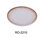 Yanco RO - 2210 ROCKEYE - 2 10" x 1 1/8" Round Plate, China, Two - Tone, White & Brown, Pack of 12