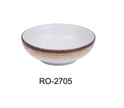 Yanco RO - 2705 ROCKEYE - 2 5" x 1 3/4" Miso Soup Bowl, 8 Oz, China, Round, White & Brown, Pack of 36