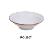 Yanco RO - 2807 ROCKEYE - 2 7 3/4" x 2 1/4" Ramen Bowl, 16 Oz, China, Round, White & Brown, Pack of 12