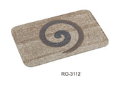 Yanco RO - 3112 ROCKEYE 11 3/4" x 7 3/4" China, Rectangular Display Plate, White & Brown, Pack of 12