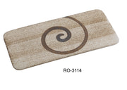 Yanco RO - 3114 ROCKEYE 14" x 6 1/2" China, Rectangular Display Plate, White & Brown, Pack of 12