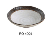 Yanco RO - 4004 ROCKEYE 4" Diameter Round Sauce Dish, 4 Oz, China, White & Brown, Pack of 36