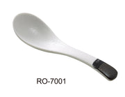 Yanco RO - 7001 ROCKEYE 5" Spoon, China, White & Brown, Pack of 72