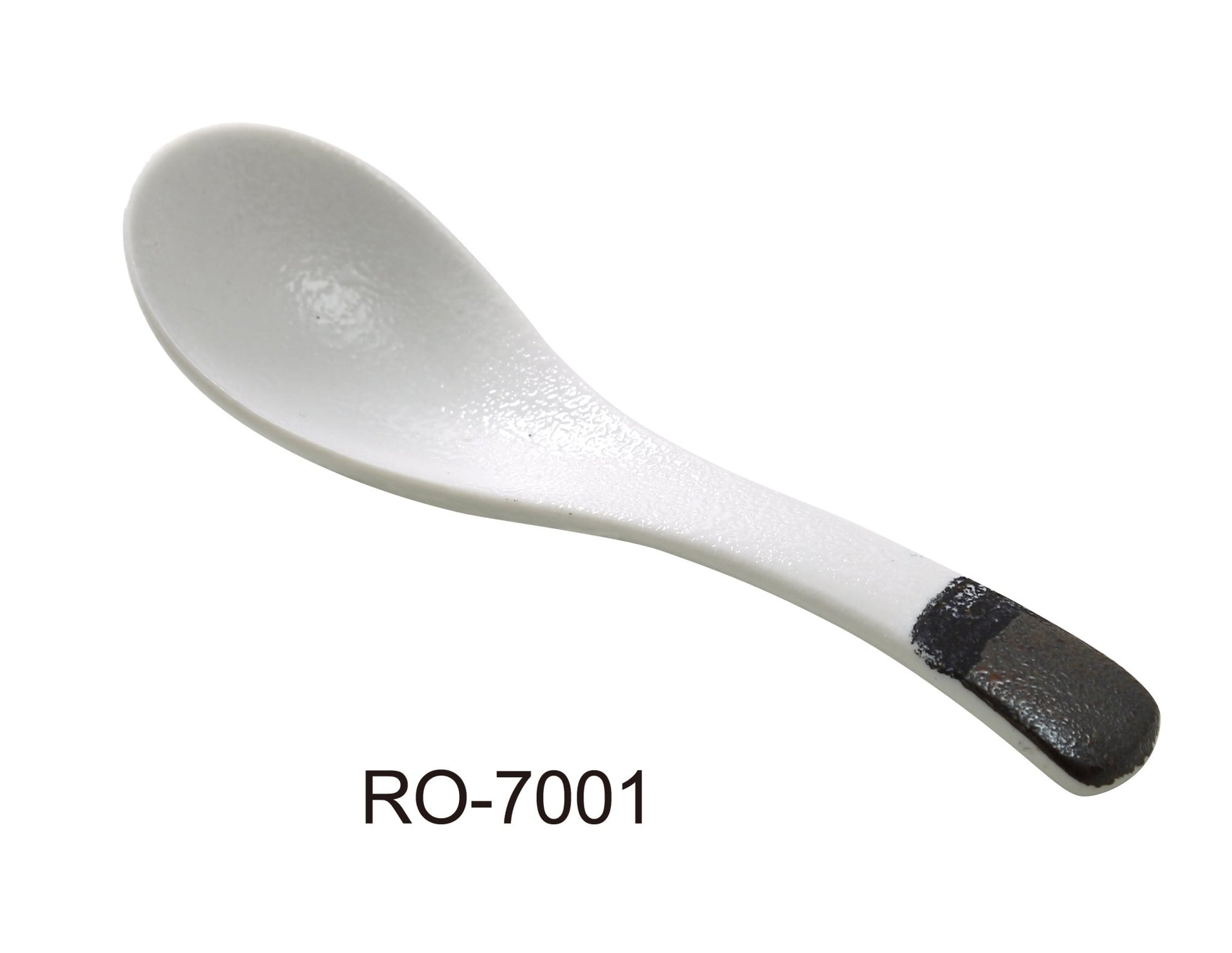 Yanco RO - 7001 ROCKEYE 5" Spoon, China, White & Brown, Pack of 72
