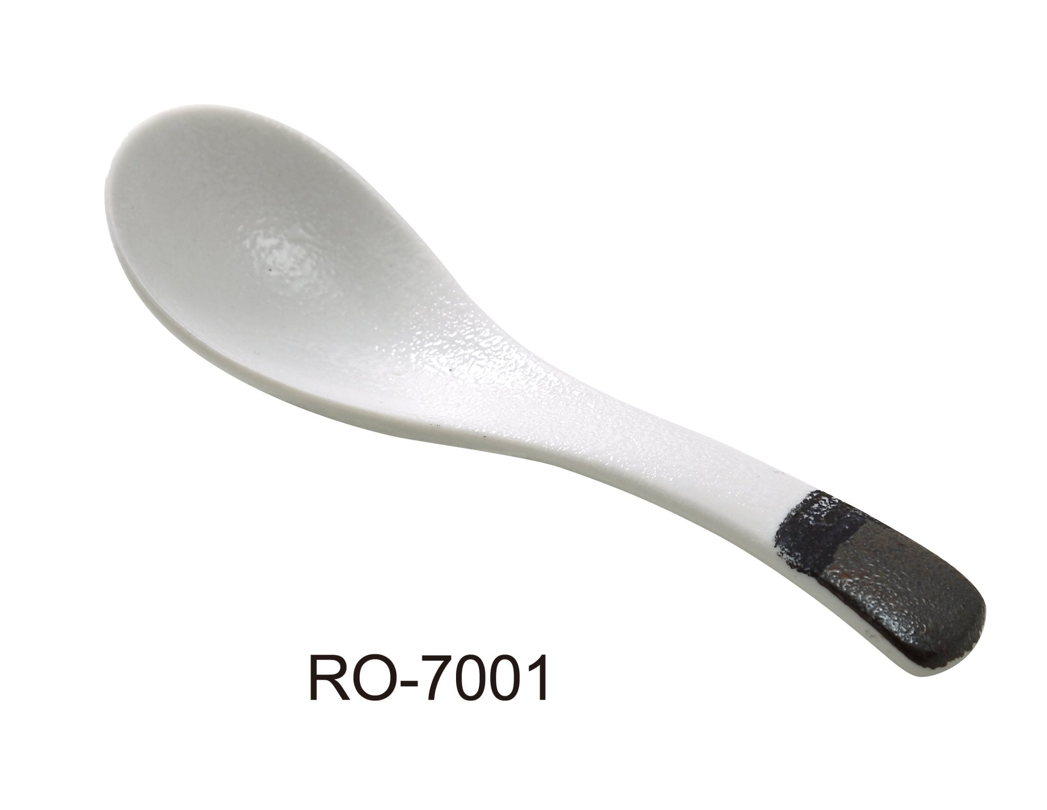Yanco RO - 7001 ROCKEYE 5" Spoon, China, White & Brown, Pack of 72