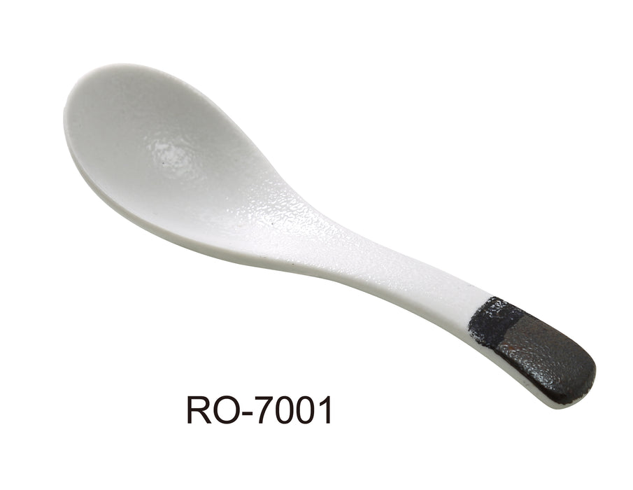 Yanco RO-7001 ROCKEYE 5" Spoon, China, White & Brown, Pack of 72