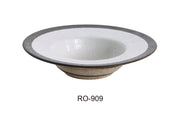 Yanco RO - 909 ROCKEYE 9 1/4" Round Dessert/Soup Bowl, 10 Oz, China, White & Brown, Pack of 24