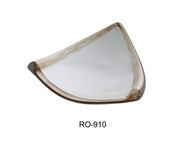 Yanco RO - 910 ROCKEYE 10" Triangle Deep Plate, 10 Oz, China, White & Brown, Pack of 24