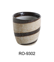 Yanco RO - 9302 ROCKEYE 3" x 3" Tea Cup, 8 Oz, China, White & Brown, Pack of 36