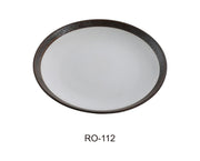 Yanco RO - 110 ROCKEYE 10 1/4" x 7/8" Round Coupe Plate, China, Two - Tone, White & Brown, Pack of 12