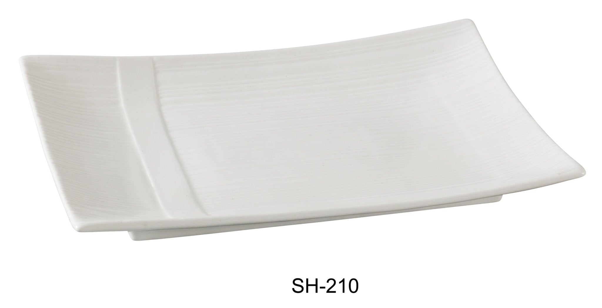 Yanco SH - 210 Shanghai Rectangular Plate, 10"‚ Length x 7"‚ Width, China, Bone White (Pack of 24)