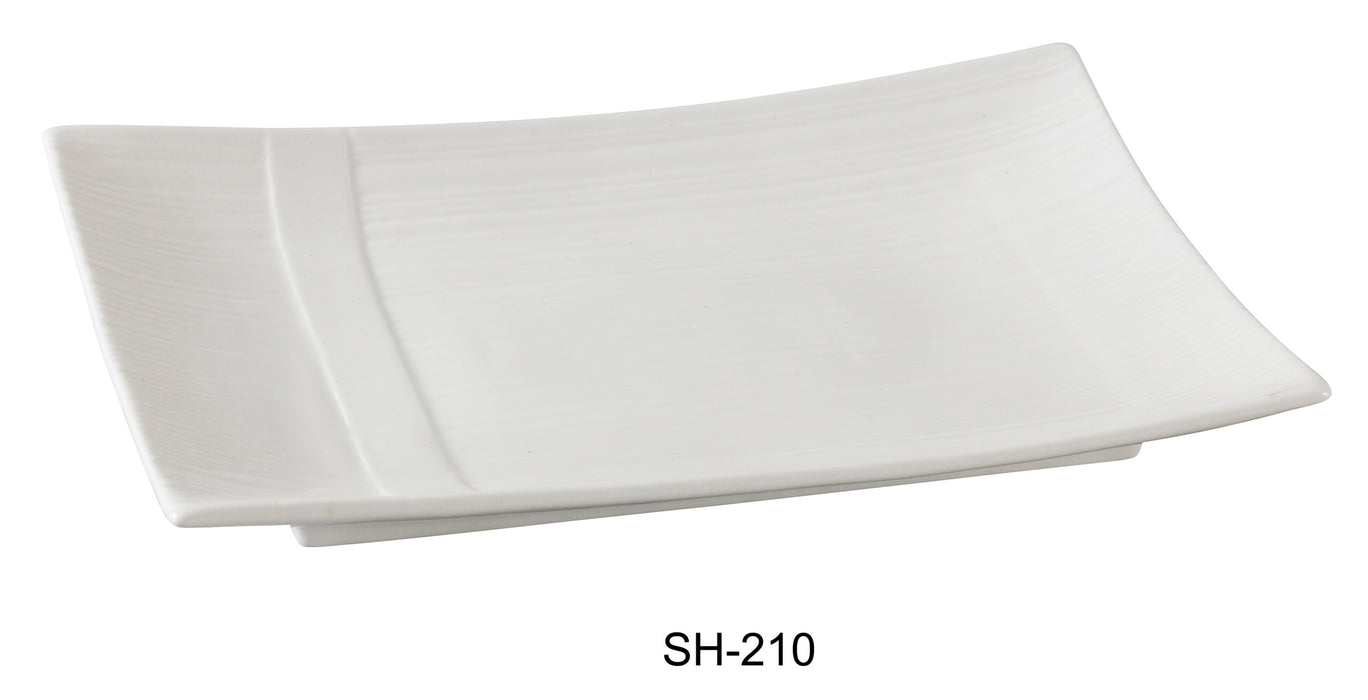 Yanco SH-210 Shanghai Rectangular Plate, 10″ Length x 7″ Width, China, Bone White (Pack of 24)