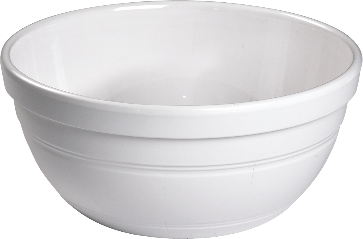 Melamine Ben Bowl 10.5 inch, 135 Oz. White, Pack of 3, Display Purpose