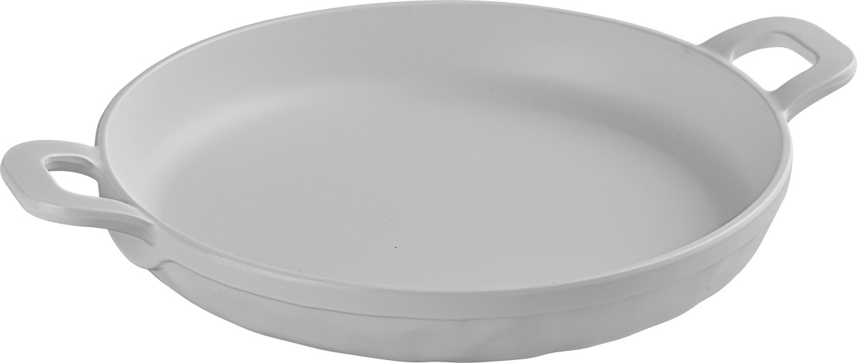 Melamine Round Serving Dish W/ Handle 7.5 inch White, Pack of 6