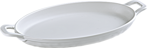 Melamine Oval Serving Dish, White, 9 x 6, Pack of 12, Double Sided Handle