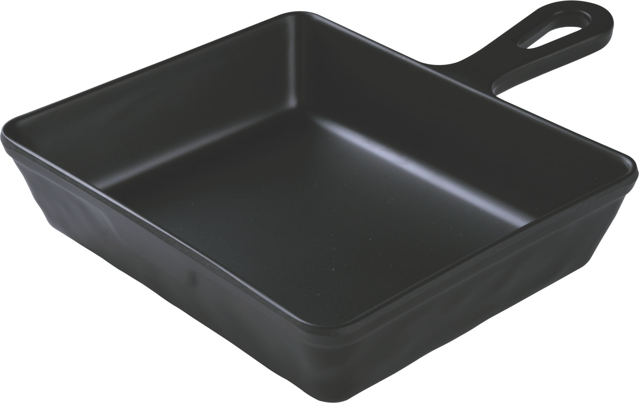 Melamine Square Dish W/ Handle 16.9 Oz. Black, Pack of 10