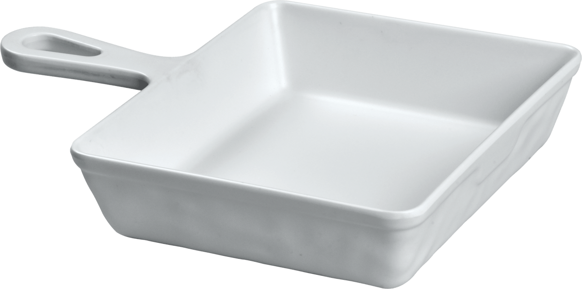 Melamine Square Dish W/ Handle 16.9 Oz. White, Pack of 10