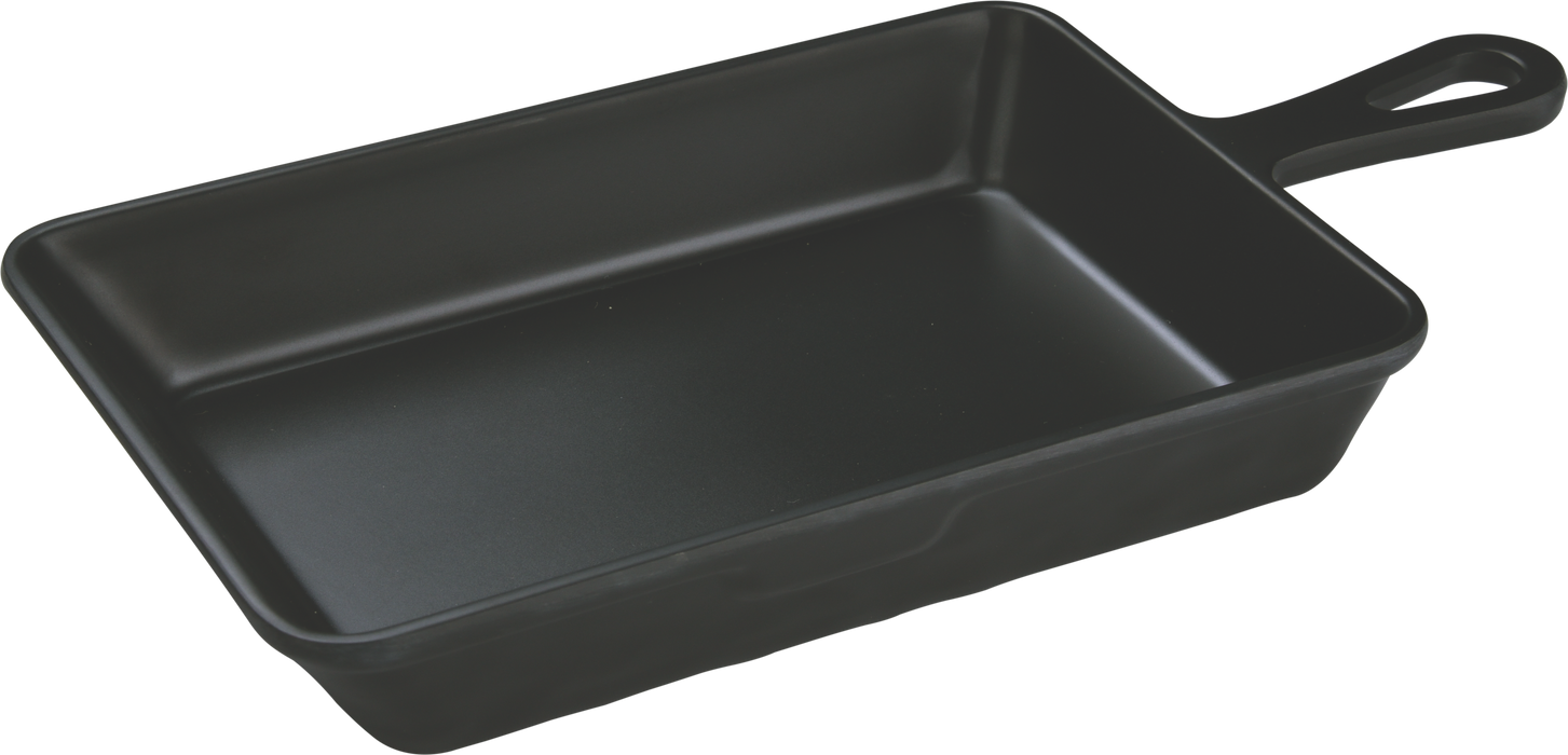 Melamine Rect Servo Dish W/handle 6.75 inch x 4.4 inch, 10.8 Oz. Black
