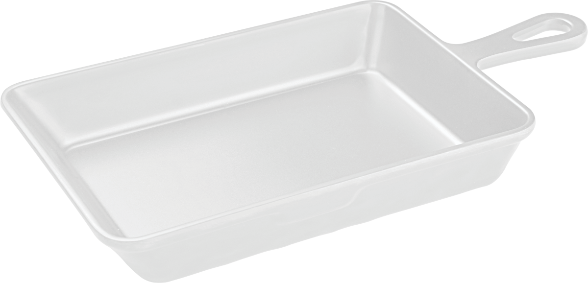 Melamine Rect Servo Dish W/handle 6.75 inch x 4.4 inch, 10.8 Oz. White