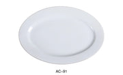 Yanco AC - 91 ABCO 20"‚ Oval Platter, China, Super White, Pack of 4
