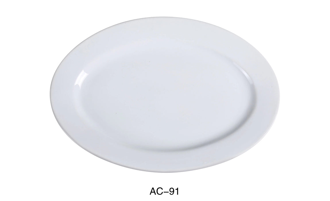 Yanco AC-91 ABCO 20″ Oval Platter, China, Super White, Pack of 4