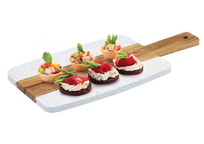 WINCO SBMW - 157 Marble & Wood Serving Board