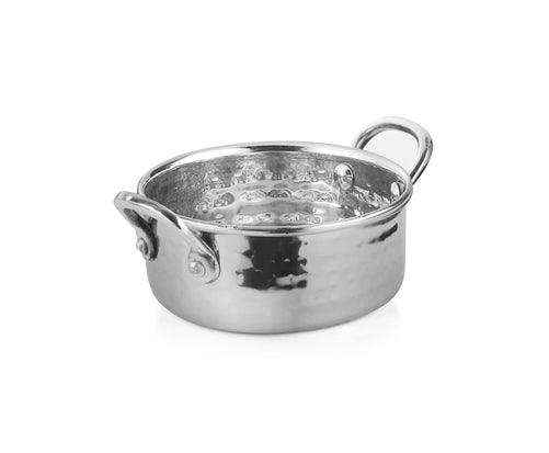 Servingware Indian Style Hammered Stainless Steel Sauce Pan serving bowl - 8.5 Oz.