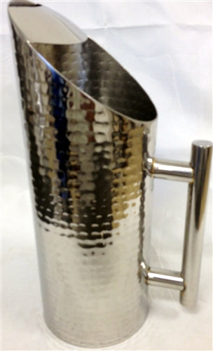 Stainless Steel Hammered Tower Water Pitcher-BH