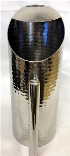 Stainless Steel Hammered Tower Water Pitcher-BH