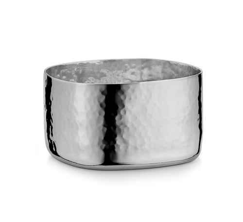 Hammered Stainless Steel Square Bowl # 1- 4 Oz.