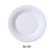 Yanco SI - 107 Siena 7" x 3/4" Round Plate, China, Embossed Rim, White, Pack of 36