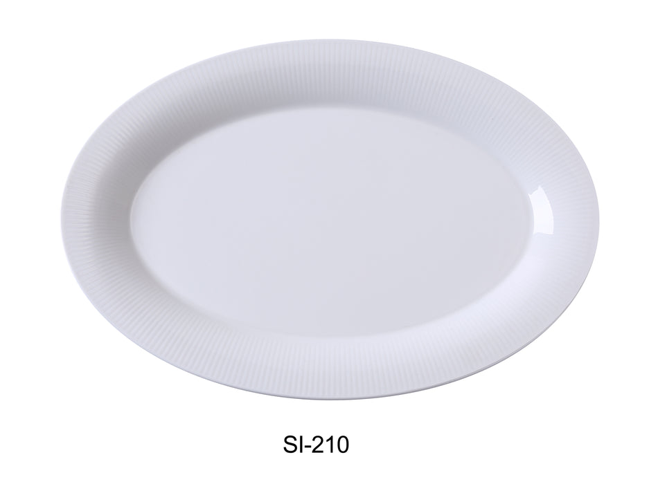 Yanco SI-210 Siena 10" x 7" x 3/4" Oval Platter, China, White, Pack of 24