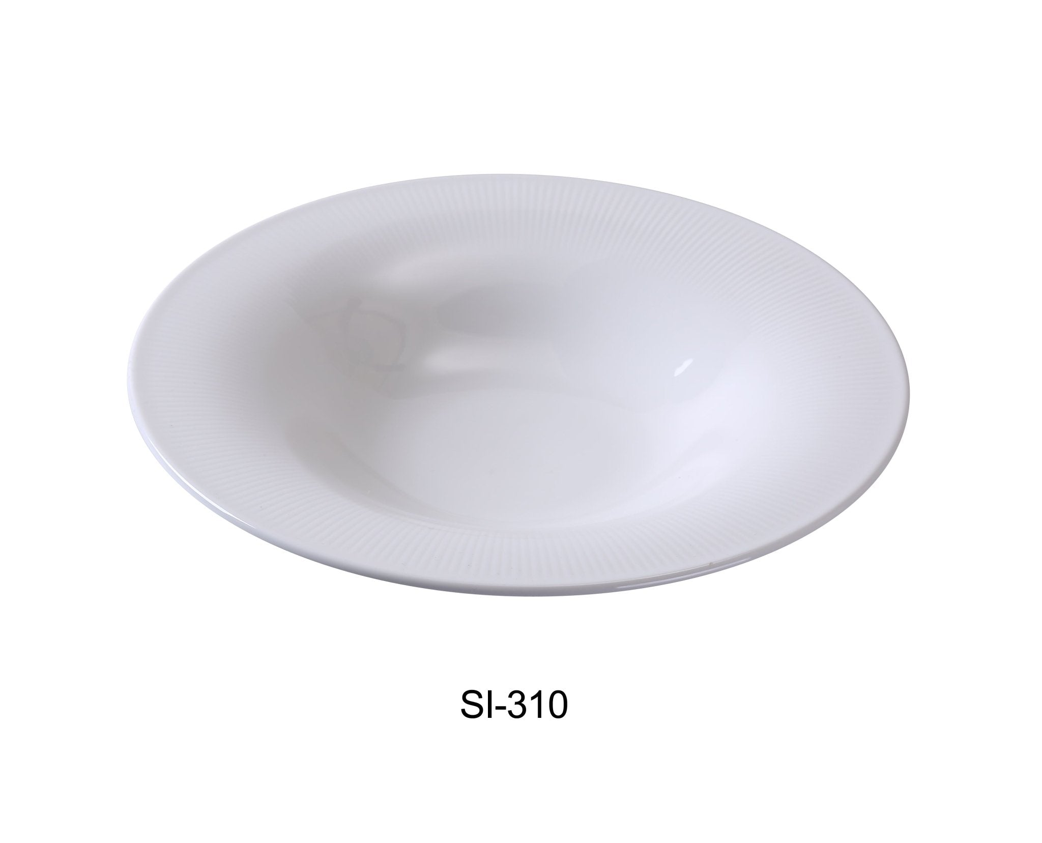 Yanco SI - 310 Siena 10 1/2" x 1 3/4" Pasta/Salad Bowl, 12 Oz, China, Round, Embossed Rim, White, Pack of 12