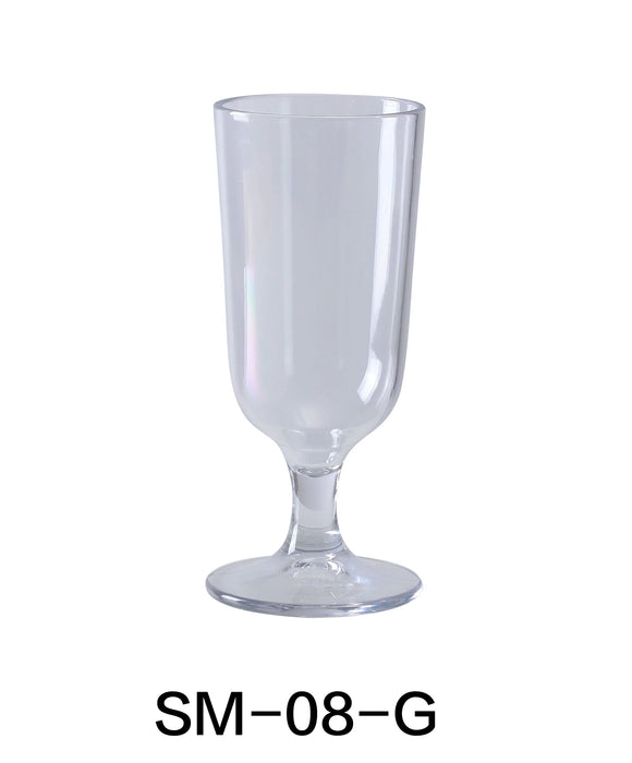 Yanco SM-08-G Stemware Goblet Glass, 8 oz Capacity, 3″ Diameter, 5.5″ Height, Plastic, Clear Color, Pack of 24