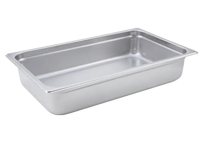 WINCO SPJH - 204 Anti - Jamming 22 Gauge Stainless Steel Steam Pan Half Size - 4 inch Deep