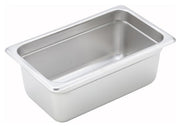 WINCO SPJH - 404 Stainless Steel 22 Gauge Anti - Jamming 1/4 Size Steam Pan - 4 inch Deep