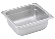 WINCO SPJH - 602 Stainless Steel 22 Gauge Anti - Jamming 1/6 Size Steam Pan - 2 - 1/2 inch Deep