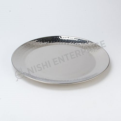Hammered Stainless Steel Dinner Plate 10.25 Inches (26 cm)
