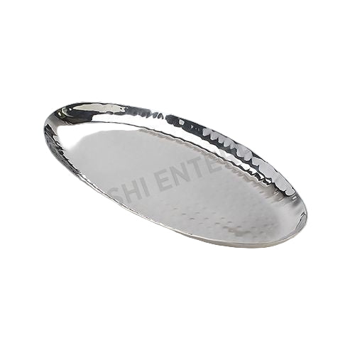Oval Hammered Stainless Steel Platter 12 inch